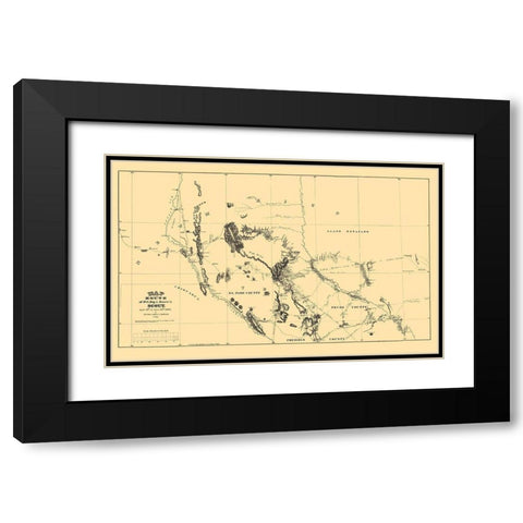 New Mexico Route - Moore 1869 Black Modern Wood Framed Art Print with Double Matting by Moore