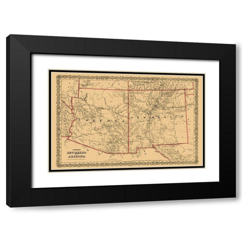 New Mexico, Arizona - Colton 1873 Black Modern Wood Framed Art Print with Double Matting by Colton