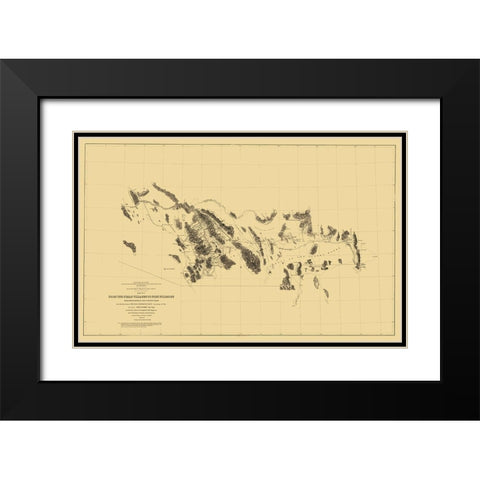 Pimas Villages to Fort Fillmore Route - Parke 1855 Black Modern Wood Framed Art Print with Double Matting by Parke