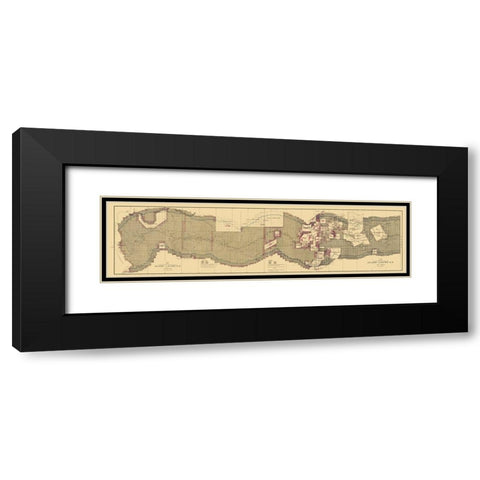 Atlantic and Pacific Railroad - 1883 Black Modern Wood Framed Art Print with Double Matting by Unknown