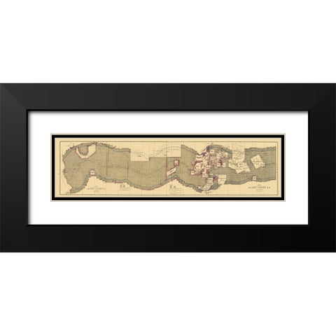 Atlantic and Pacific Railroad - 1883 Black Modern Wood Framed Art Print with Double Matting by Unknown