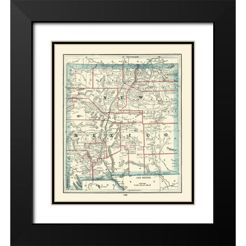 New Mexico - Rathbun 1893 Black Modern Wood Framed Art Print with Double Matting by Rathbun