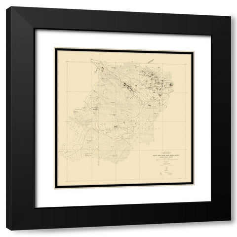 Austin Reese River Mining District Nevada Black Modern Wood Framed Art Print with Double Matting by Hodgeson