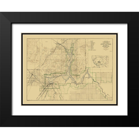 Boulder Canyon Project Nevada - DOI 1940 Black Modern Wood Framed Art Print with Double Matting by DOI