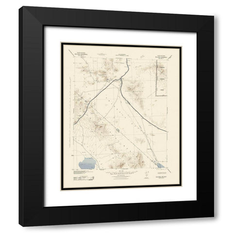 Bullfrog Nevada California Quad - USGS 1942 Black Modern Wood Framed Art Print with Double Matting by USGS