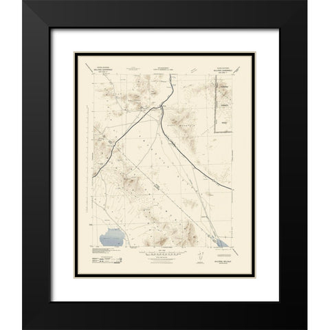 Bullfrog Nevada California Quad - USGS 1942 Black Modern Wood Framed Art Print with Double Matting by USGS