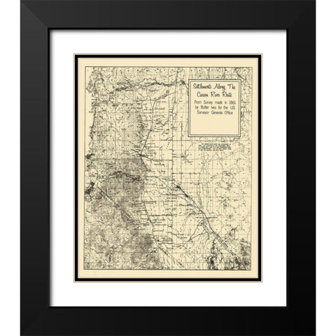 Carson River Settlement Nevada Landowner Black Modern Wood Framed Art Print with Double Matting by Ives