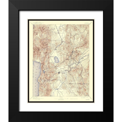 Carson Nevada Sheet - USGS 1893 Black Modern Wood Framed Art Print with Double Matting by USGS