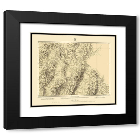 Central Nevada Geographical Sheet - US Army 1882 Black Modern Wood Framed Art Print with Double Matting by US Army