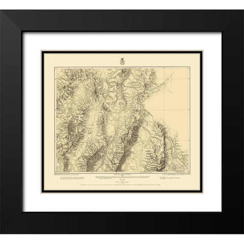Central Nevada Geographical Sheet - US Army 1882 Black Modern Wood Framed Art Print with Double Matting by US Army