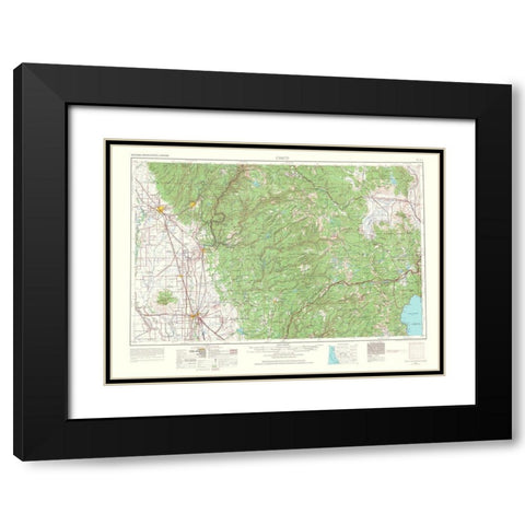 Chico California Nevada Quad - USGS 1967 Black Modern Wood Framed Art Print with Double Matting by USGS