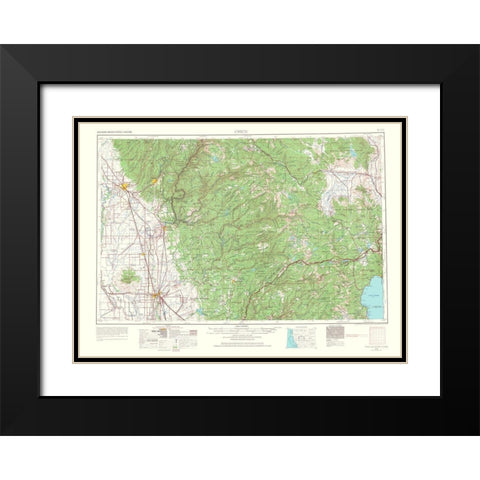 Chico California Nevada Quad - USGS 1967 Black Modern Wood Framed Art Print with Double Matting by USGS