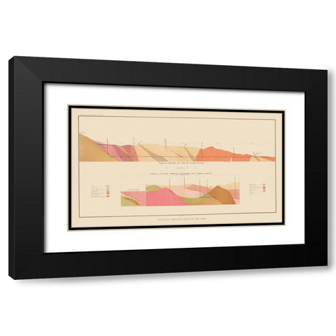 Comstock Lode Geology 2 Nevada - Becker 1882 Black Modern Wood Framed Art Print with Double Matting by Becker