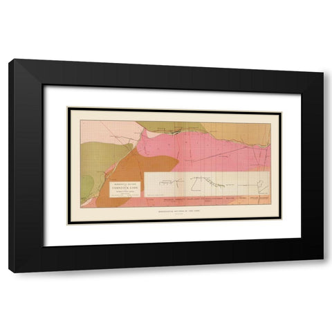 Comstock Lode Sutro Tunnel South Geology NV Black Modern Wood Framed Art Print with Double Matting by Becker