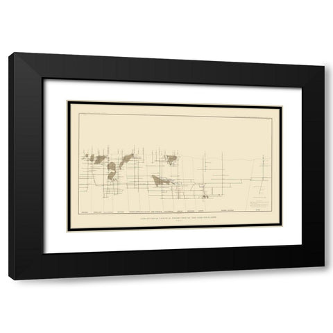 Comstock Lode Vertical Projection 1 Nevada Black Modern Wood Framed Art Print with Double Matting by Becker