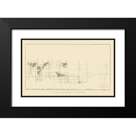 Comstock Lode Vertical Projection 1 Nevada Black Modern Wood Framed Art Print with Double Matting by Becker