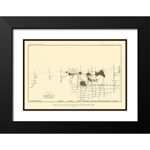 Comstock Lode Vertical Projection 2 Nevada Black Modern Wood Framed Art Print with Double Matting by Becker