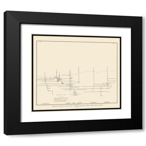 Comstock Lode Vertical Projection 3 Nevada Black Modern Wood Framed Art Print with Double Matting by Becker