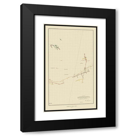 Comstock Mine Number One Nevada - Becker 1882 Black Modern Wood Framed Art Print with Double Matting by Becker