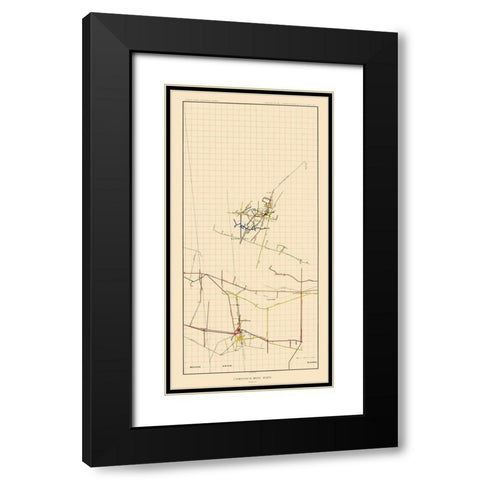 Comstock Mine Number Two Nevada - Becker 1882 Black Modern Wood Framed Art Print with Double Matting by Becker
