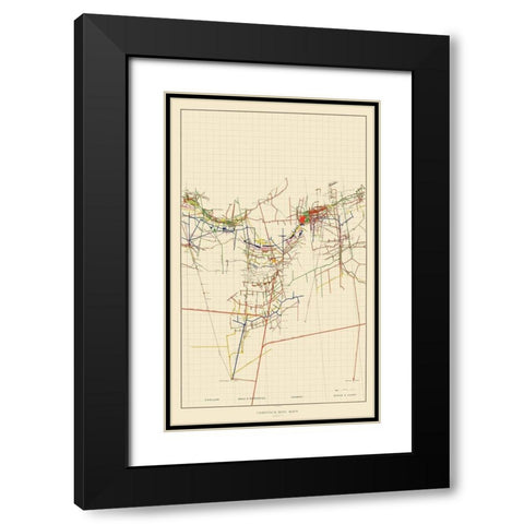 Comstock Mine Number Four Nevada - Becker 1882 Black Modern Wood Framed Art Print with Double Matting by Becker
