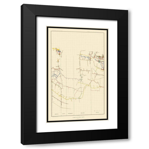 Comstock Mine Number Five Nevada - Becker 1882 Black Modern Wood Framed Art Print with Double Matting by Becker