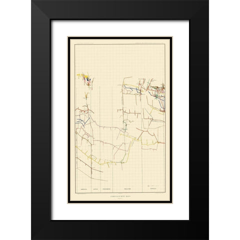 Comstock Mine Number Five Nevada - Becker 1882 Black Modern Wood Framed Art Print with Double Matting by Becker