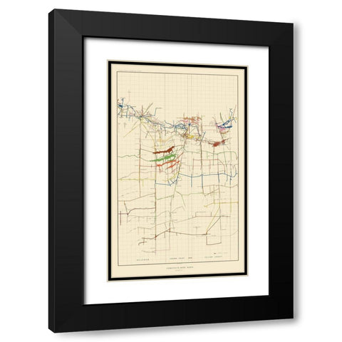 Comstock Mine Number Six Nevada - Becker 1882 Black Modern Wood Framed Art Print with Double Matting by Becker