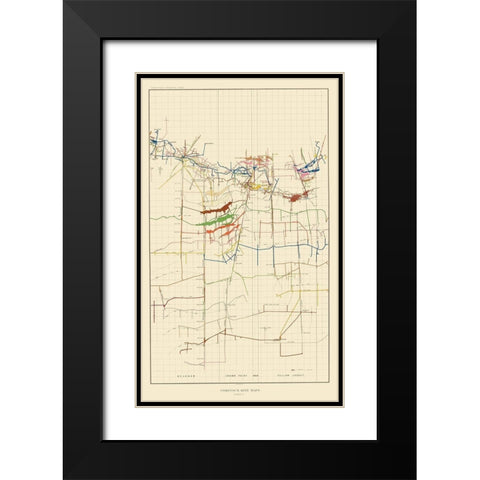 Comstock Mine Number Six Nevada - Becker 1882 Black Modern Wood Framed Art Print with Double Matting by Becker
