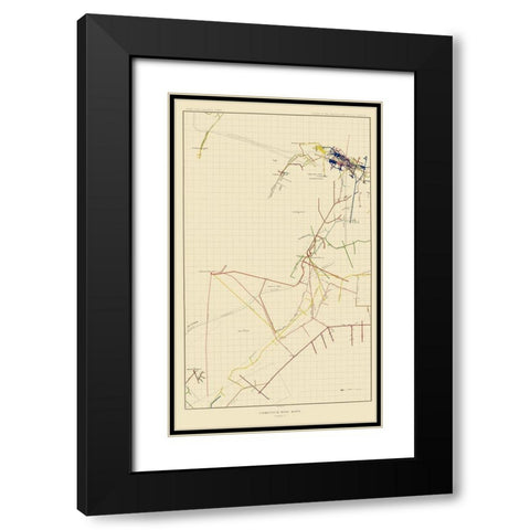 Comstock Mine Number Seven Nevada - Becker 1882 Black Modern Wood Framed Art Print with Double Matting by Becker