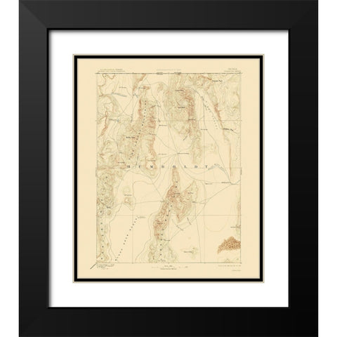 Disaster Nevada Sheet - USGS 1893 Black Modern Wood Framed Art Print with Double Matting by USGS