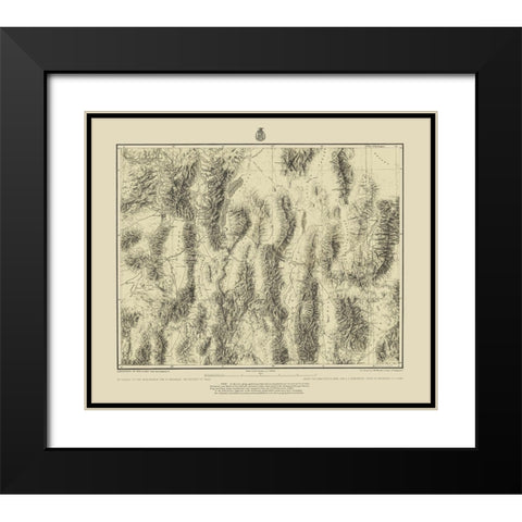 Eastern Nevada Western Utah Nevada Utah Sheet Black Modern Wood Framed Art Print with Double Matting by US Army