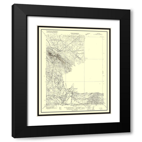 Ely Range Nevada Quad - USGS 1921 Black Modern Wood Framed Art Print with Double Matting by USGS