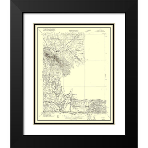 Ely Range Nevada Quad - USGS 1921 Black Modern Wood Framed Art Print with Double Matting by USGS