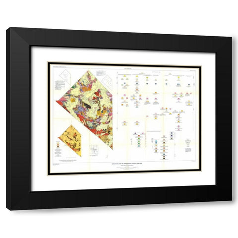 Esmeralda County Nevada Mines - Albers 1945 Black Modern Wood Framed Art Print with Double Matting by Albers