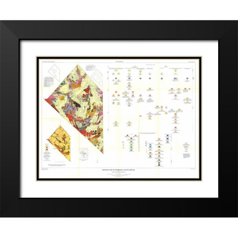 Esmeralda County Nevada Mines - Albers 1945 Black Modern Wood Framed Art Print with Double Matting by Albers