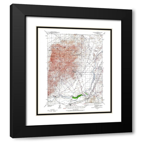 Eugene Mt Area Nevada - USGS 1939 Black Modern Wood Framed Art Print with Double Matting by USGS