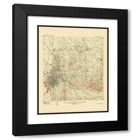 Goldfield Special Nevada Quad - USGS 1909 Black Modern Wood Framed Art Print with Double Matting by USGS