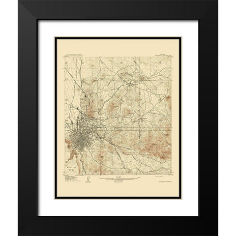 Goldfield Special Nevada Quad - USGS 1909 Black Modern Wood Framed Art Print with Double Matting by USGS