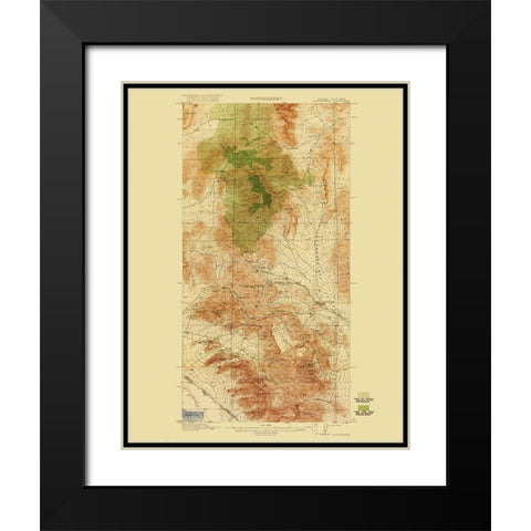 Goodsprings California Nevada Quad - USGS 1919 Black Modern Wood Framed Art Print with Double Matting by USGS