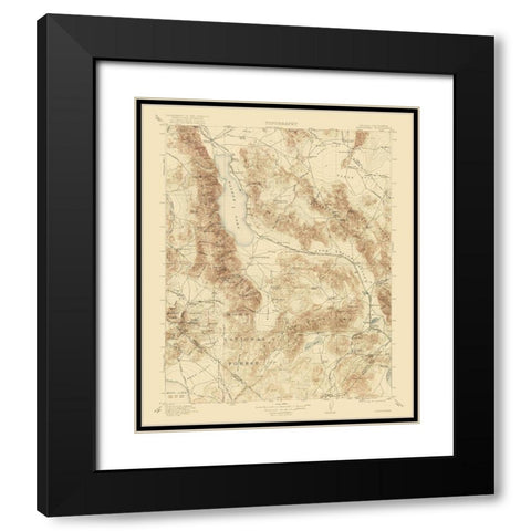 Hawthorne California Nevada Quad - USGS 1911 Black Modern Wood Framed Art Print with Double Matting by USGS