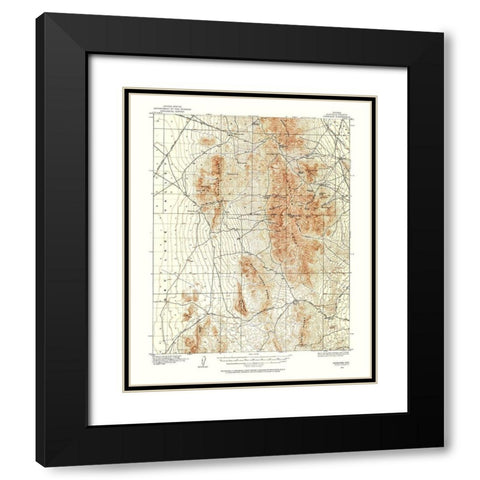 Highland Nevada Quad - USGS 1913 Black Modern Wood Framed Art Print with Double Matting by USGS