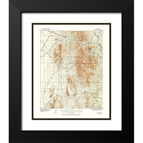 Highland Nevada Quad - USGS 1913 Black Modern Wood Framed Art Print with Double Matting by USGS