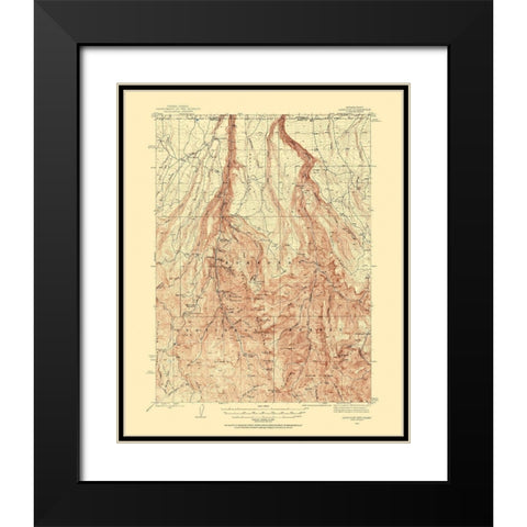Jarbidge Nevada Idaho Quad - USGS 1943 Black Modern Wood Framed Art Print with Double Matting by USGS