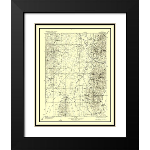 Jiggs Nevada Quad - USGS 1935 Black Modern Wood Framed Art Print with Double Matting by USGS