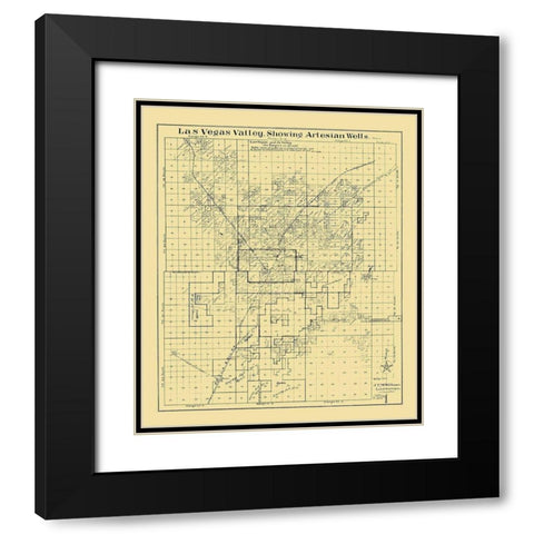Las Vegas Valley Nevada Landowner - McWilliams Black Modern Wood Framed Art Print with Double Matting by McWilliams