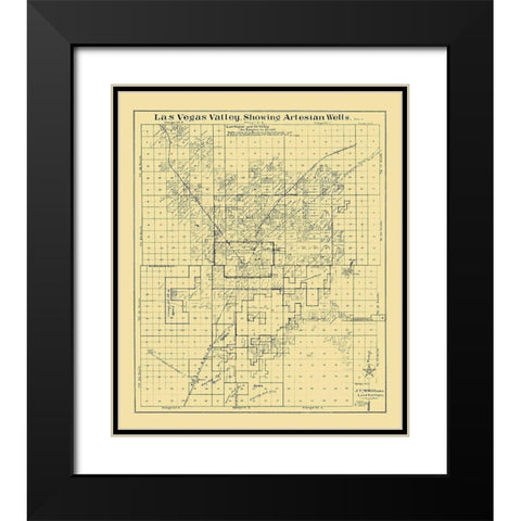 Las Vegas Valley Nevada Landowner - McWilliams Black Modern Wood Framed Art Print with Double Matting by McWilliams