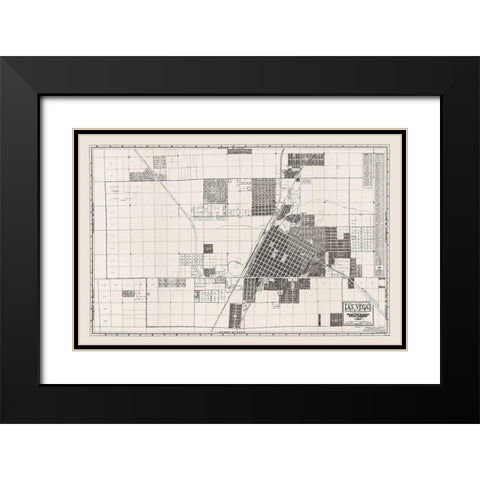 Las Vegas Nevada Landowner - Pioneer Title 1946 Black Modern Wood Framed Art Print with Double Matting by Pioneer Title