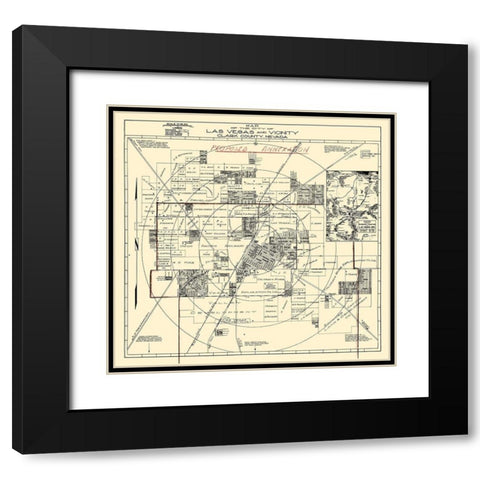 Las Vegas Nevada Landowner - Las Vegas Airport Black Modern Wood Framed Art Print with Double Matting by Las Vegas Airport