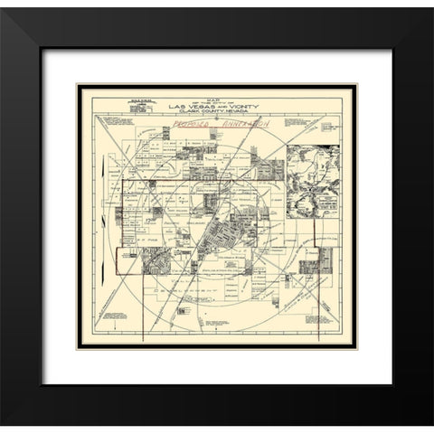 Las Vegas Nevada Landowner - Las Vegas Airport Black Modern Wood Framed Art Print with Double Matting by Las Vegas Airport